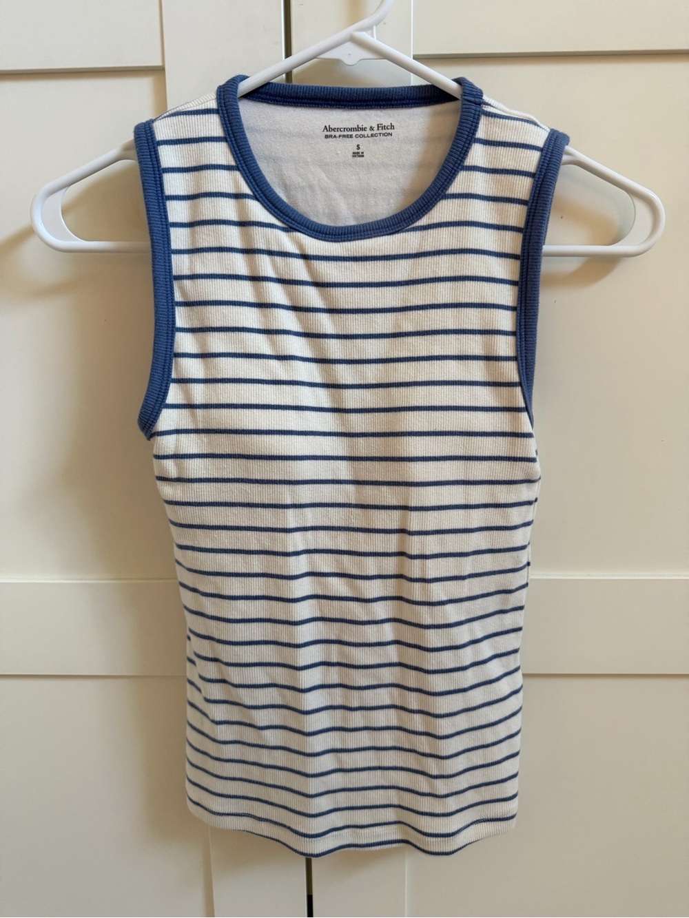 Abercrombie & Fitch bra-free Blue & White Striped Tank Top S